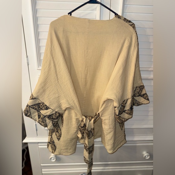 Free People Thimbleweed Wrap Kimono Jacket Boho Belted Medium - Picture 6 of 8